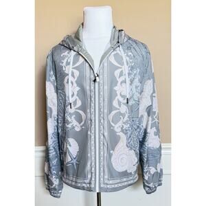 Versace Blouson Jacket Windbreaker Blue 38 US (48 Euro) 1014855 Italy NWT $2990